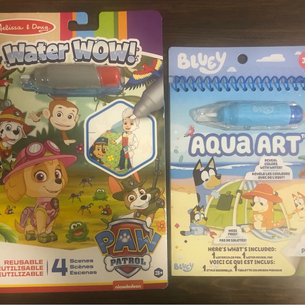 📕Melissa & Doug PAW Patrol Water Wow! Activity Book and Aqua Art Bluey Book